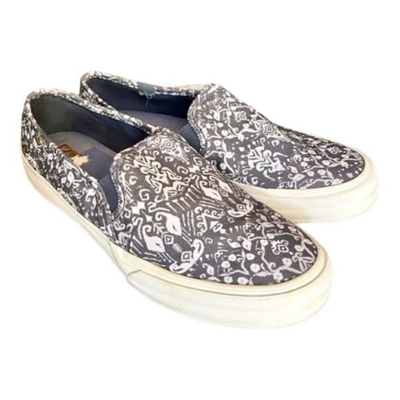 Keds Double Decker Mosaic Canvas Slip-On Sneaker - Blue/White - 9.5 - Picture 2 of 13